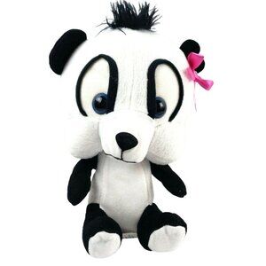 Classic Toy Company Panda Bear 11 inch Plush Pink Bow Stuffed Animal Big Head